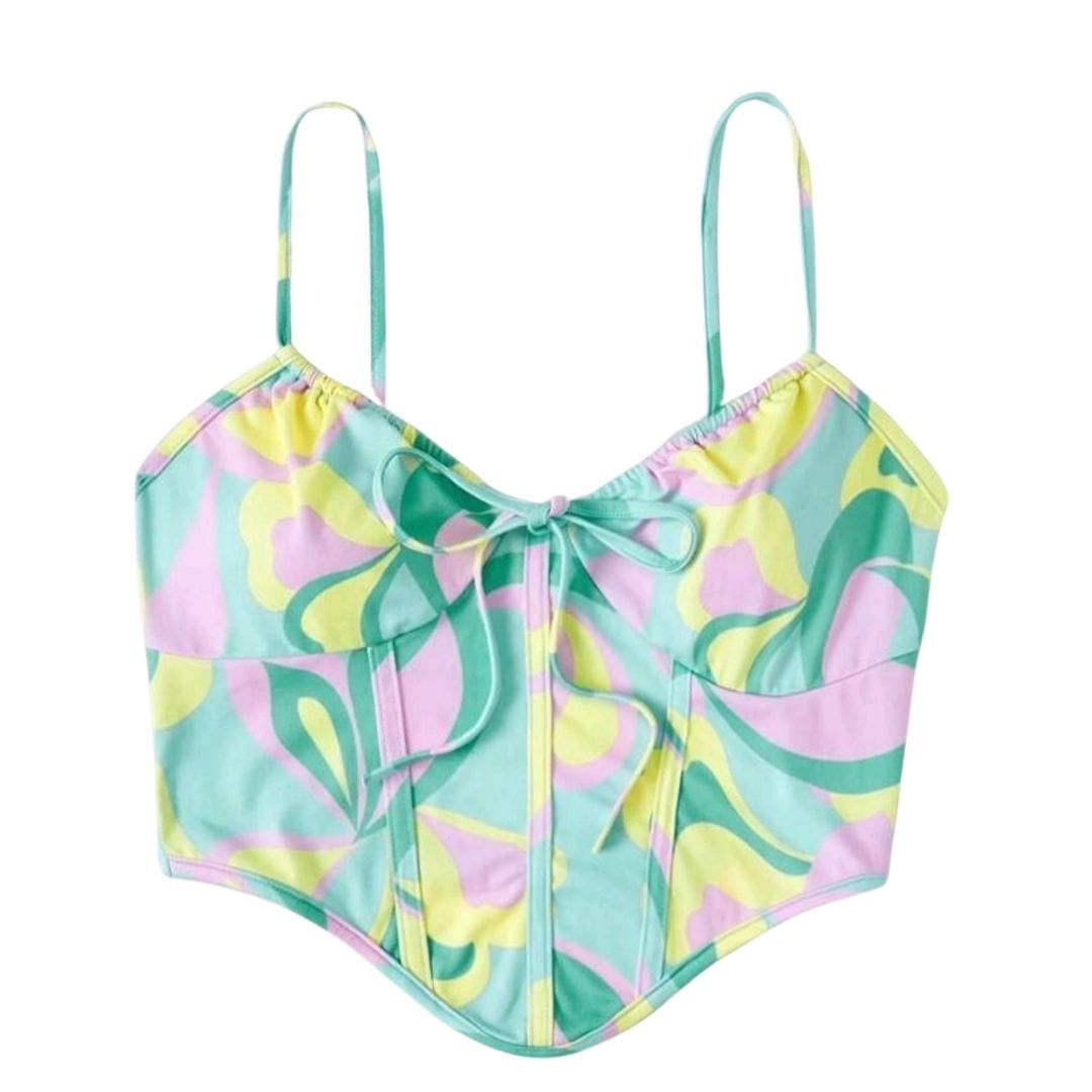 Abstract Print Crop Top
