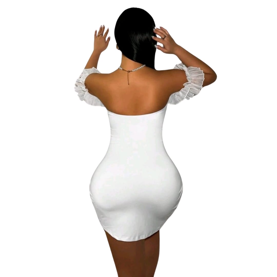 Asymmetric Hem Off-Shoulder Dress