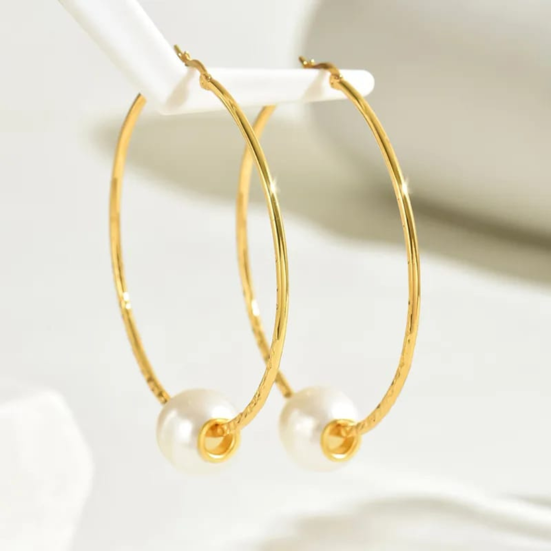 Retro Exaggerated 18K Gold Plated Hoop Earring
