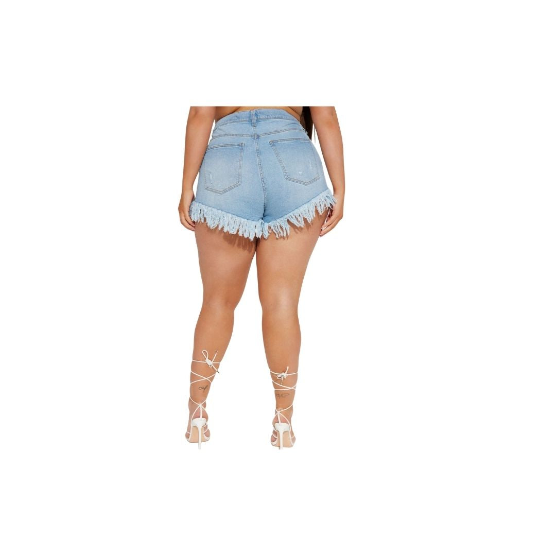 Frayed Denim Shorts