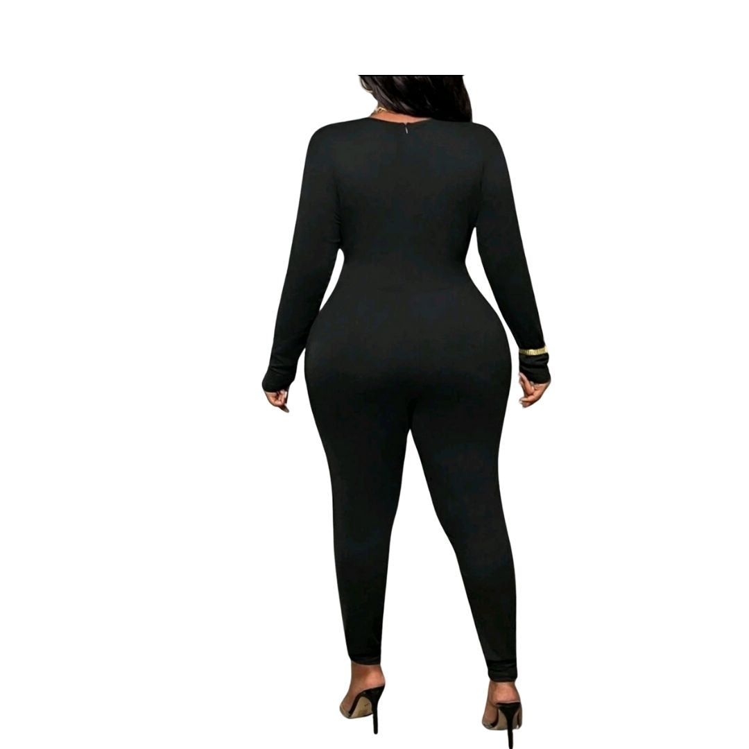 Long Sleeve V Neck Unitard