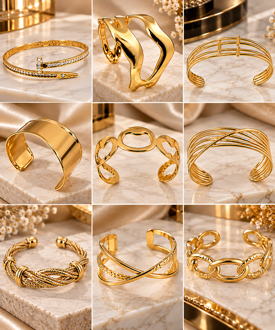 18K Gold Plated Expandable  Bracelets