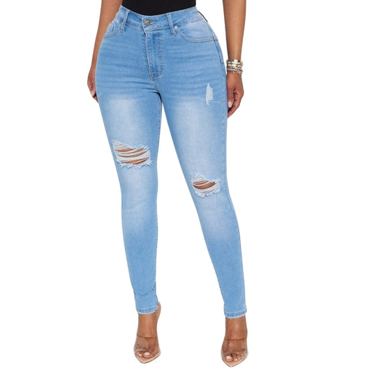 High Stretch Skinny Jeans - Light Wash