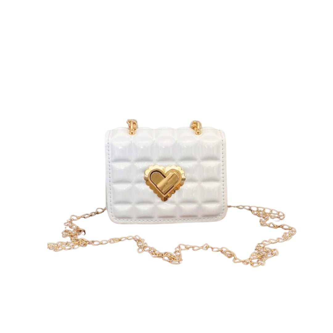 Rhombus Pattern Mini Pearl Chain Handbag