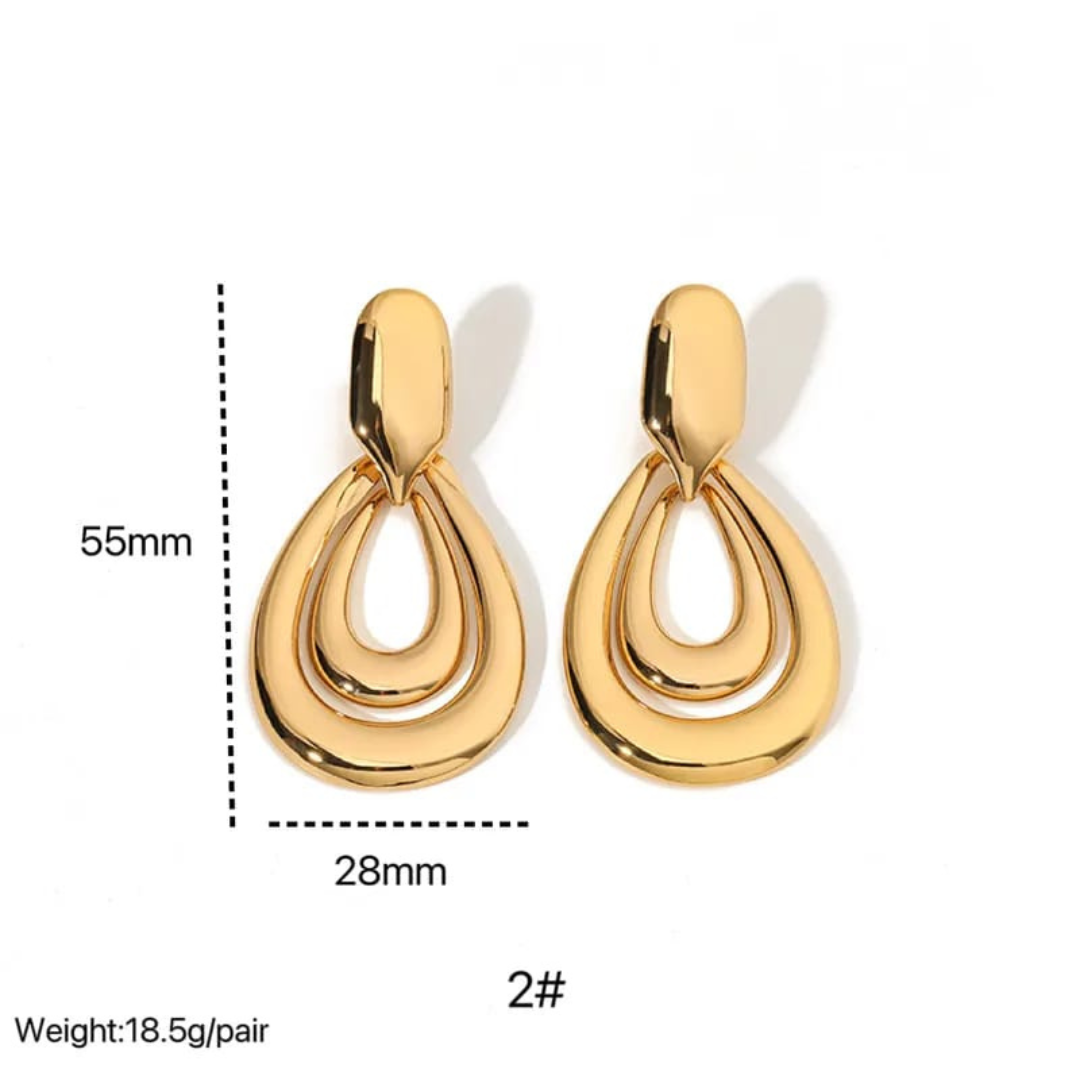 Water Droplet 18K Gol Plated Earring