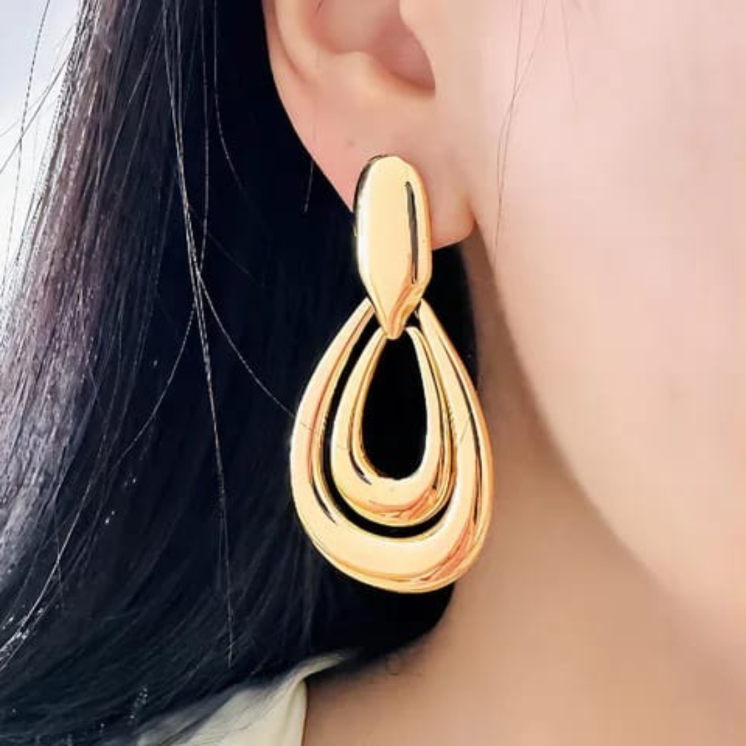 Water Droplet 18K Gol Plated Earring