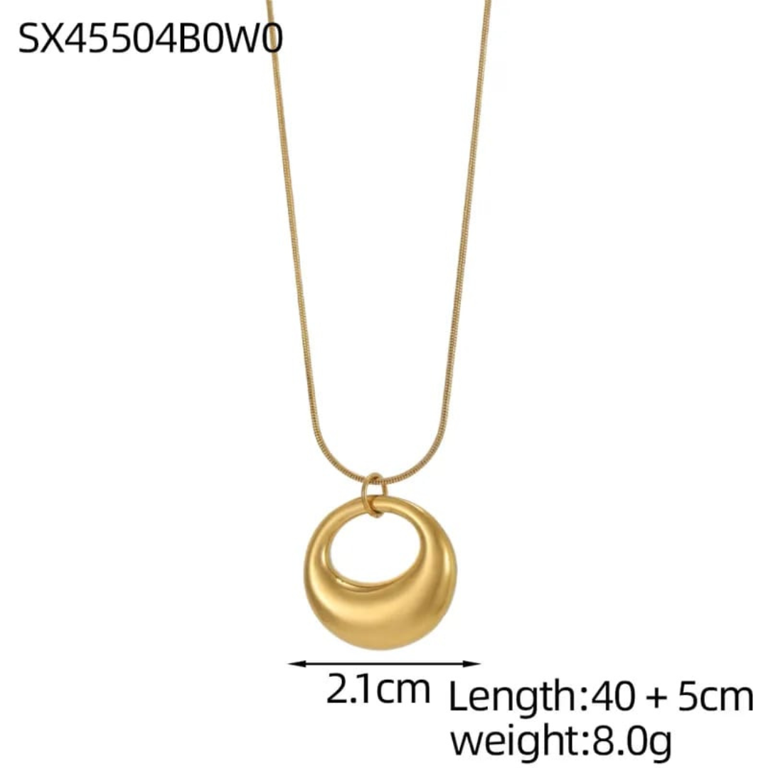 Geometric Smooth 18K Gold Plated Necklace