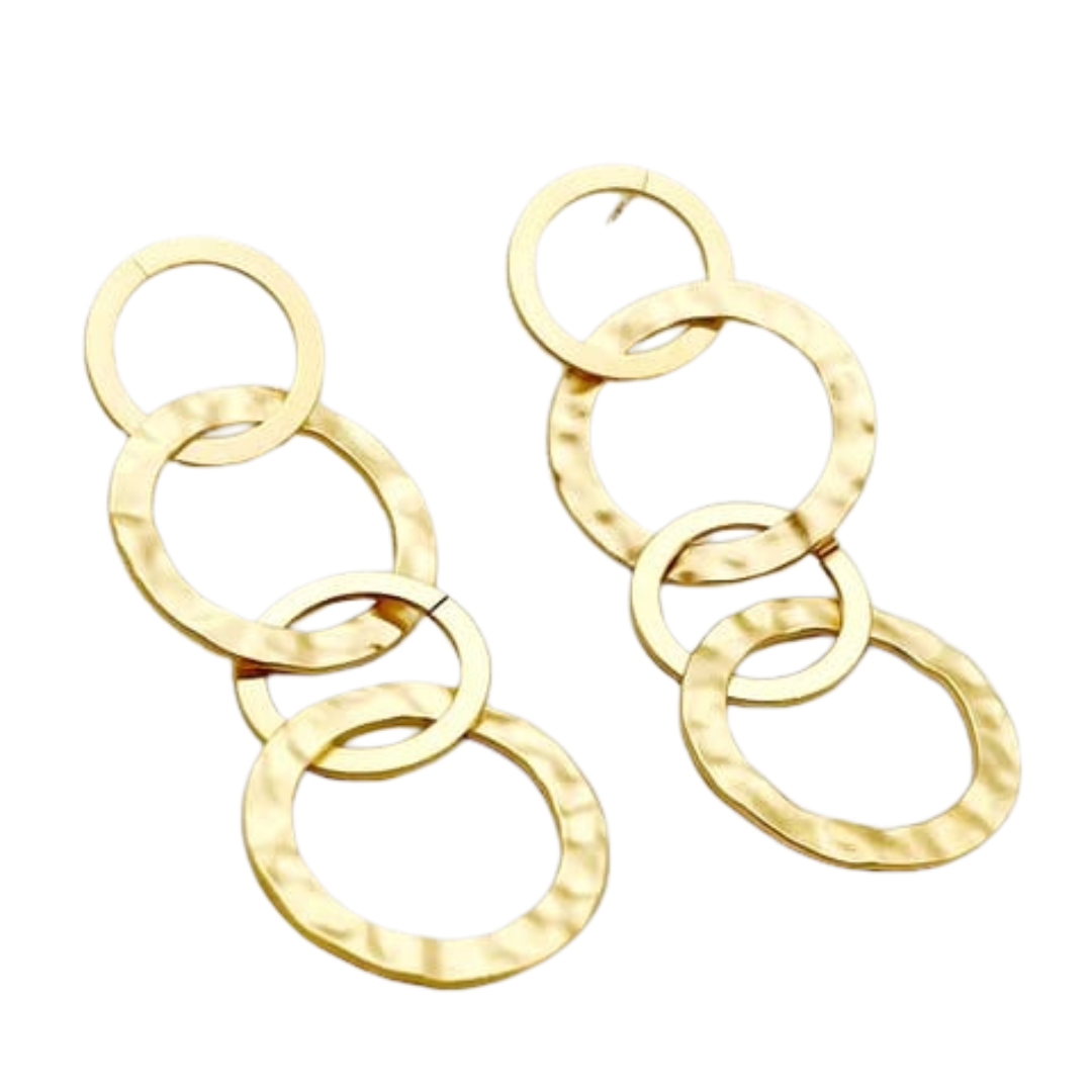Round 18K Gold Plated Earring