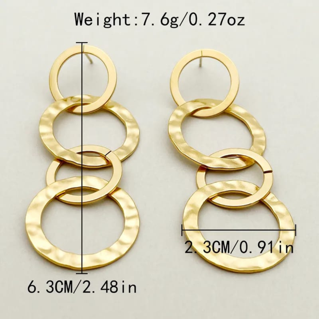 Round 18K Gold Plated Earring
