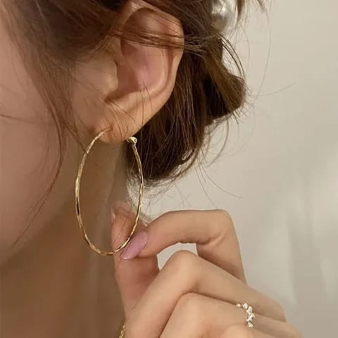 Versatile Large Hoops Gold Plated Earring