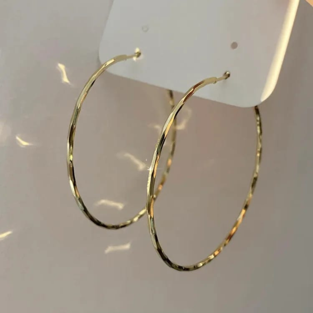 Versatile Large Hoops Gold Plated Earring