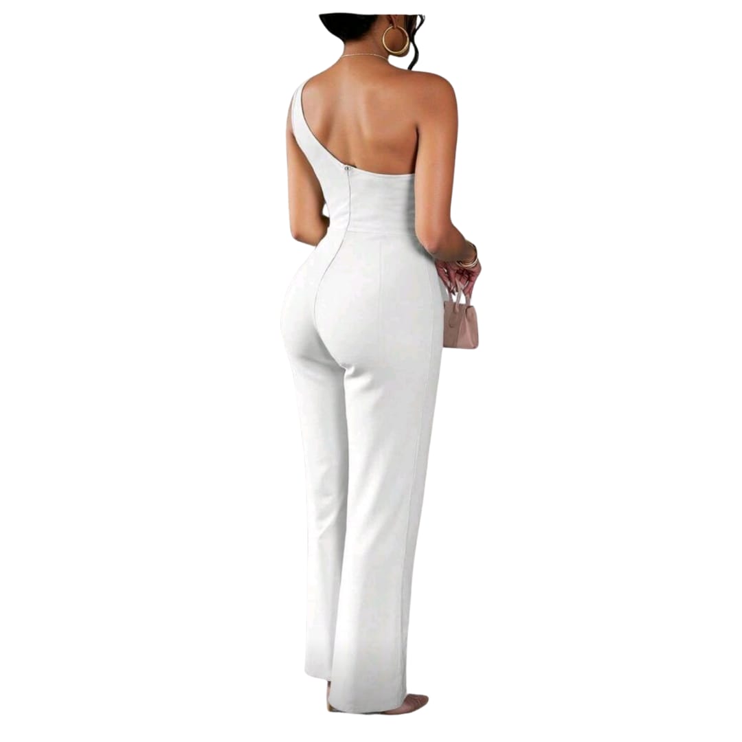 One Shoulder Tie Floral 3D Decor Romper