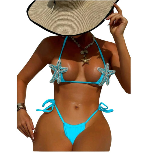 2 Piece Starfish Decor Bikini
