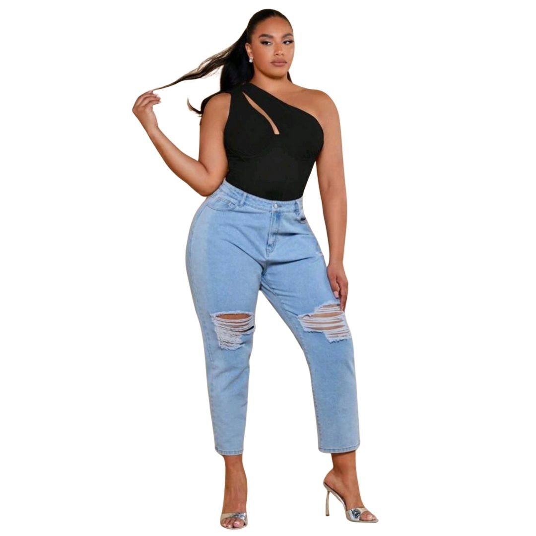 One Shoulder Cut Out Bodysuit